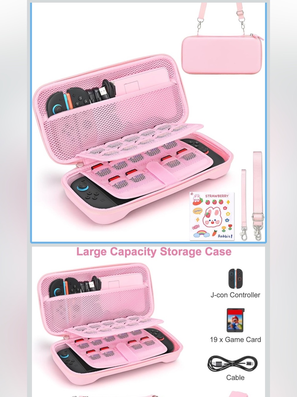 Pink Carry Case Bundle Compatible with Switch 2 (2025) - Picture 3 of 11